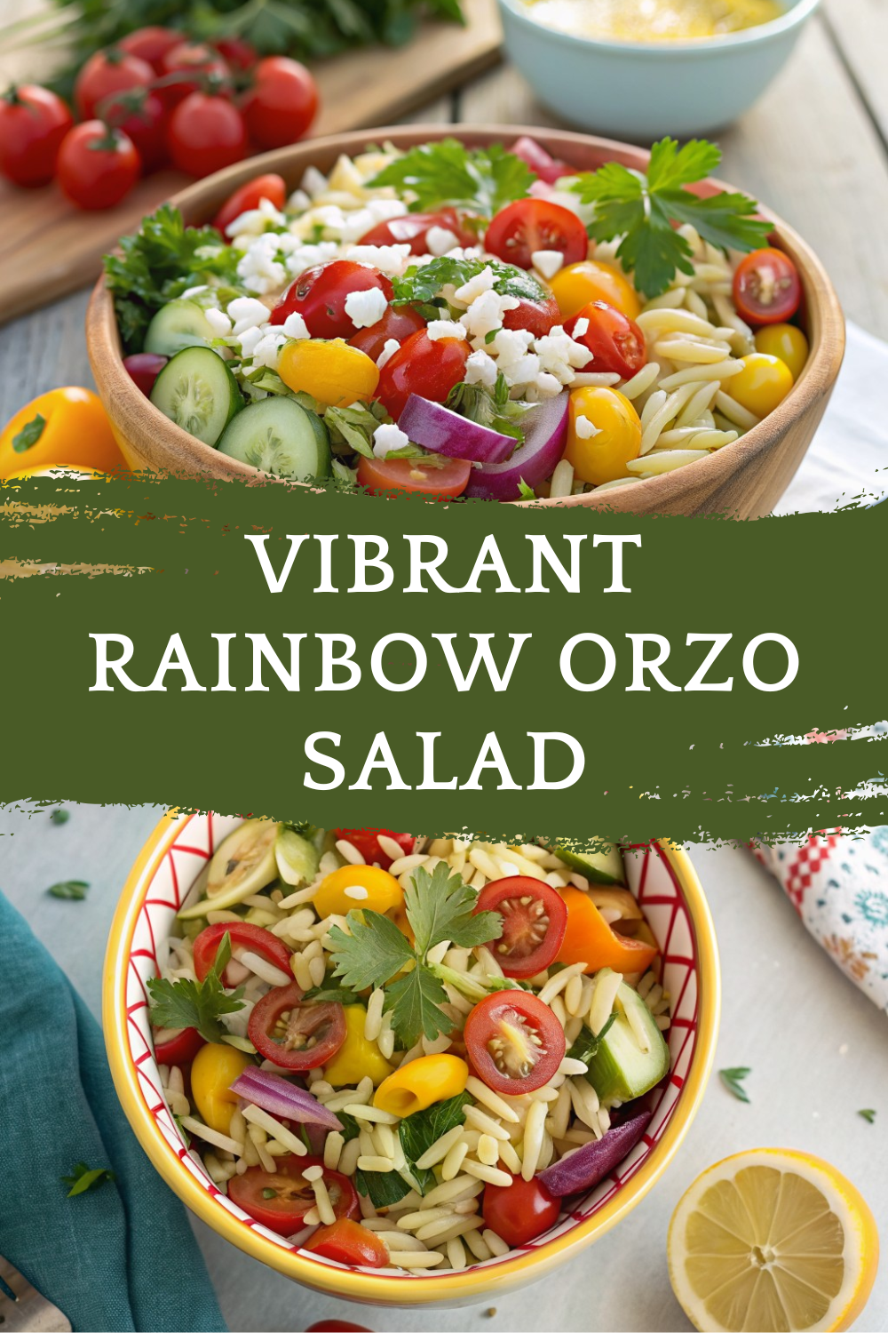 Vibrant Rainbow Orzo Salad with Fresh Vegetables