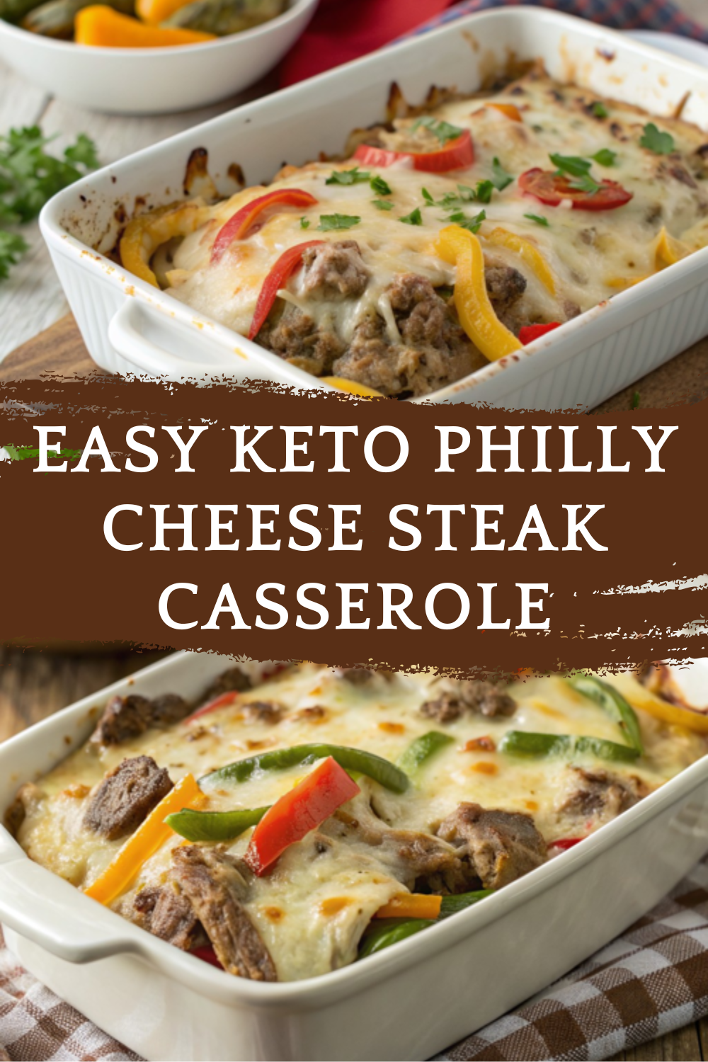 Easy Keto Philly Cheese Steak Casserole